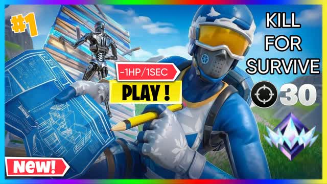 kill for survive (-1pv/1sec) — Fortnite Creative map cover art
