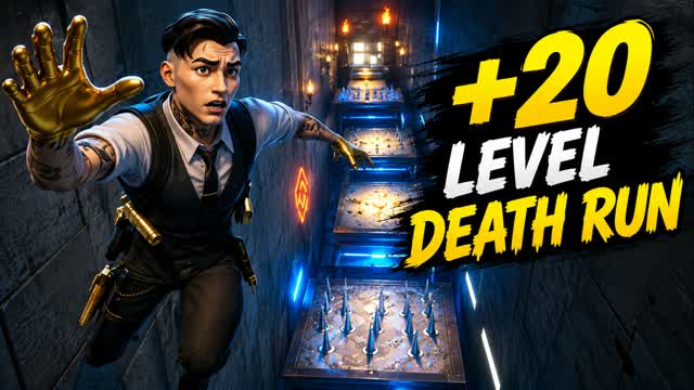 +20 LEVEL - DEATHRUN [4555] — Fortnite Creative map cover art