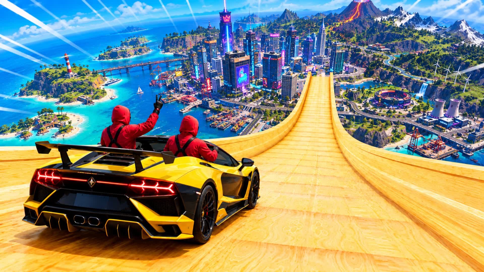 SUPER SPEED ON THE ROAD - CAR GAME — Fortnite Creative map