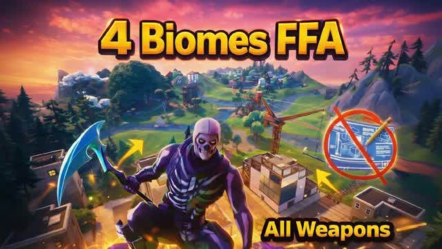 4 Biomes FFA (No Build) — Fortnite Creative map cover art