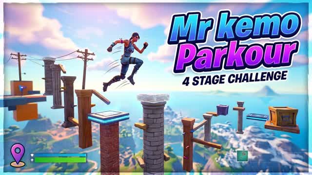 4 stage Parkour — Fortnite Creative map cover art