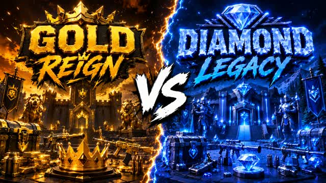🔥 GOLD REIGN VS DIAMOND LEGACY 💎 — Fortnite Creative map cover art