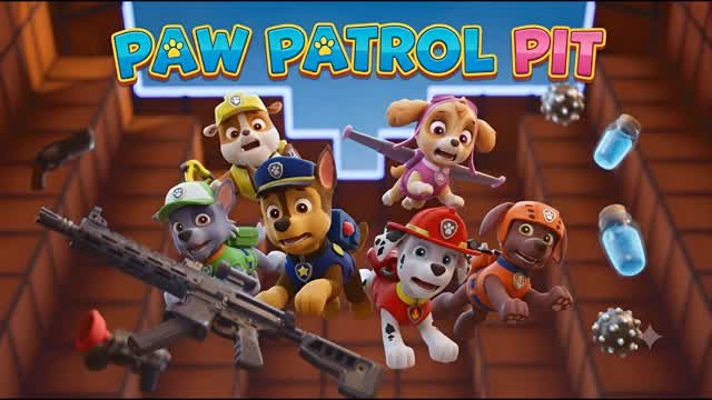 PAW PATROL PIT 🐶🚔 DOGS BATTLE — Fortnite Creative map cover art
