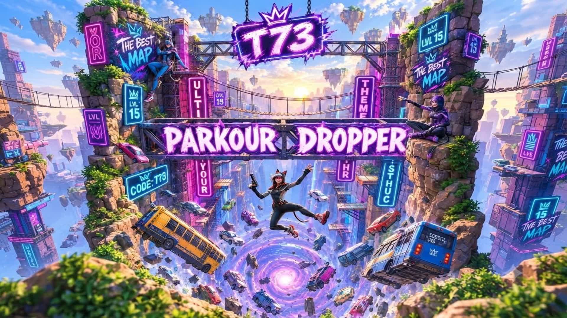 🔥PARKOUR 15 Levels T73 [2544]🔥 — Fortnite Creative map