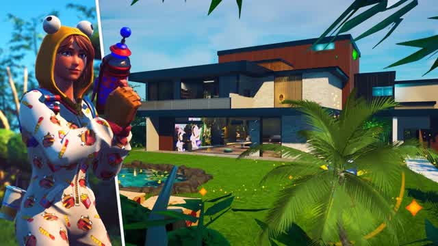 Prop Hunt Paradise Town — Fortnite Creative map cover art