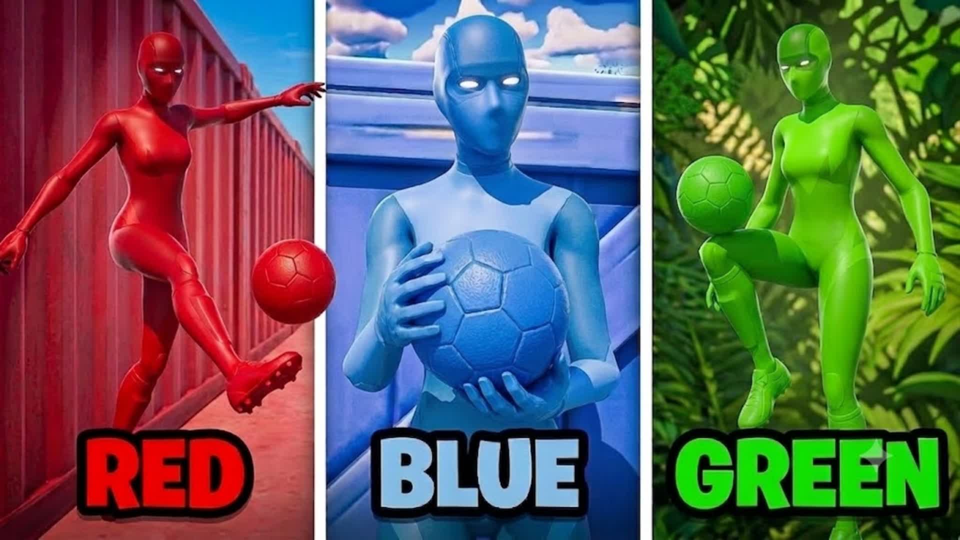 ⚽ FOOTBALL RED VS BLUE VS GREEN 🏆 — Fortnite Creative map