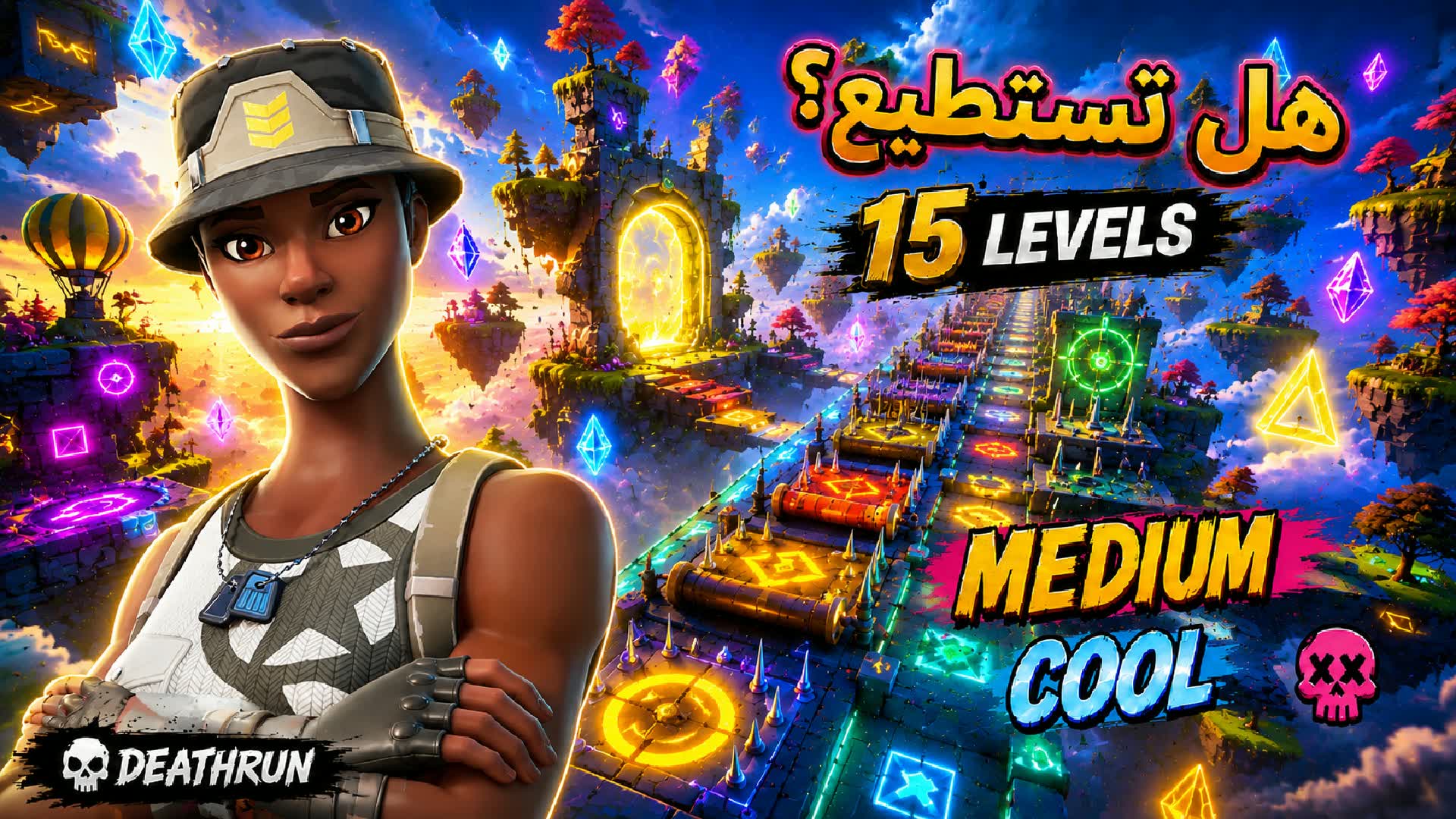 MEDIUM PARKOUR 15 LEVELS باركور — Fortnite Creative map