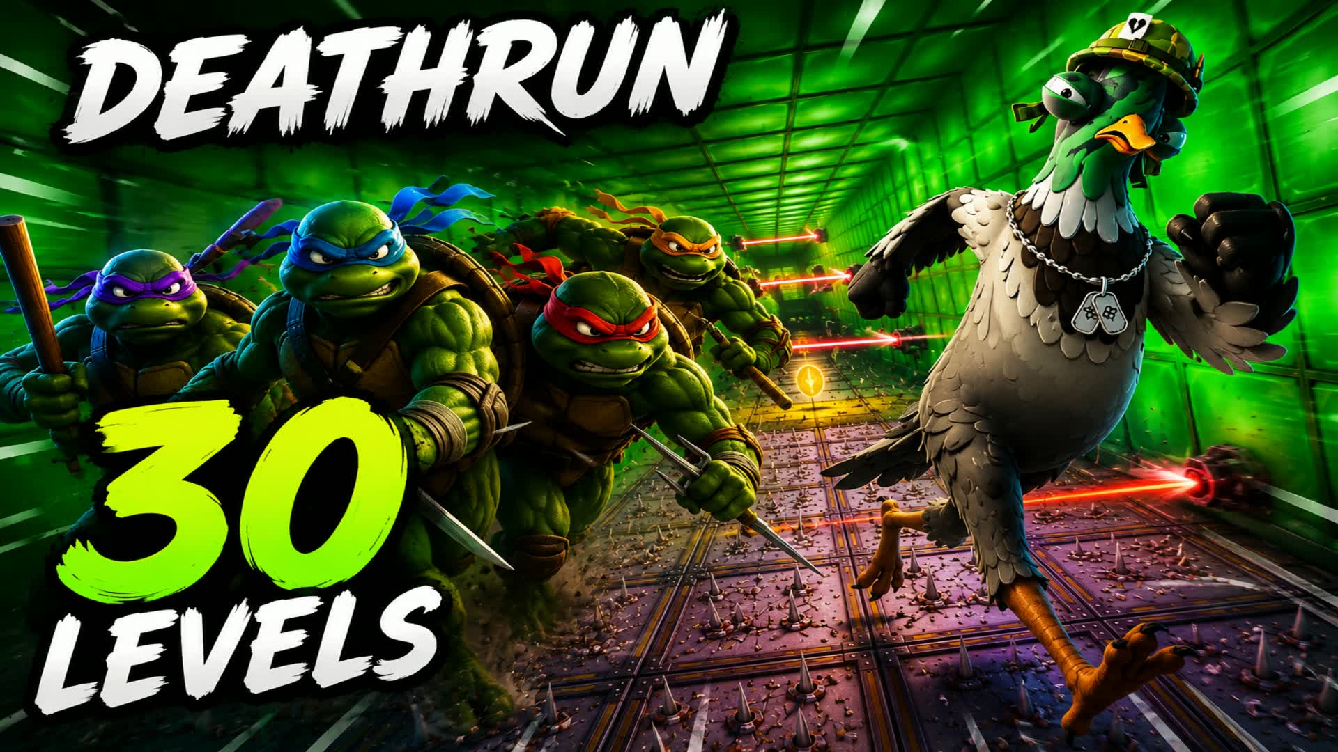 🔥 DEATHRUN TORTUE NINJA 🐢 | 30 LEVELS — Fortnite Creative map