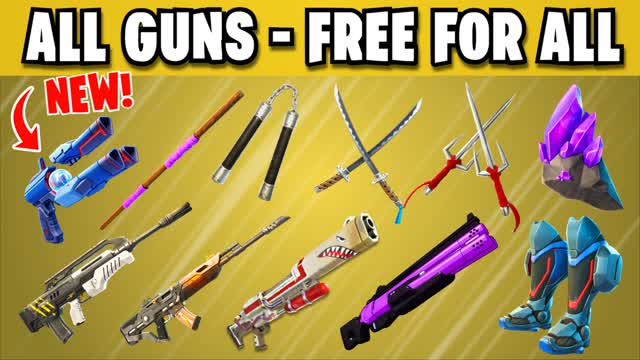 TMNT⭐ ALL GUNS - FREE FOR ALL 1v1 — Fortnite Creative map