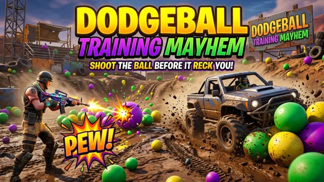 DODGEBALL BRAINROT GREEN VS PURPLE RVB — Fortnite Creative map cover art
