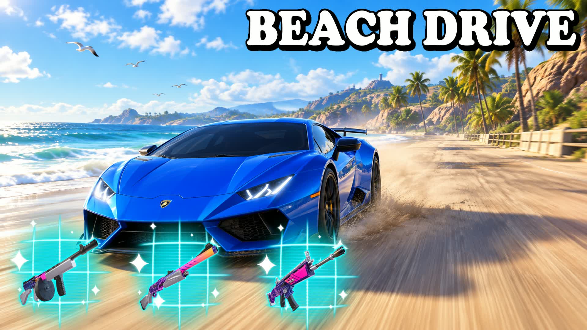 🚗 BEACH DRIVE 🏖️ — Fortnite Creative map