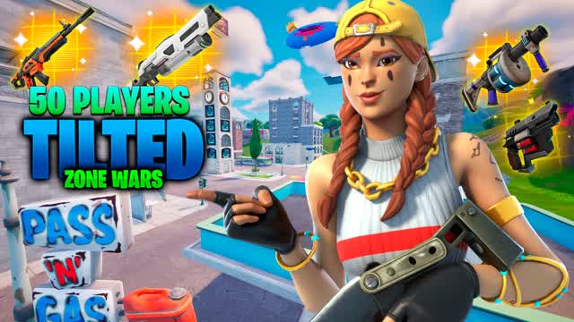 TILTED ZONE WARS 50 PLAYERS (BIOMBO) — Fortnite Creative map cover art