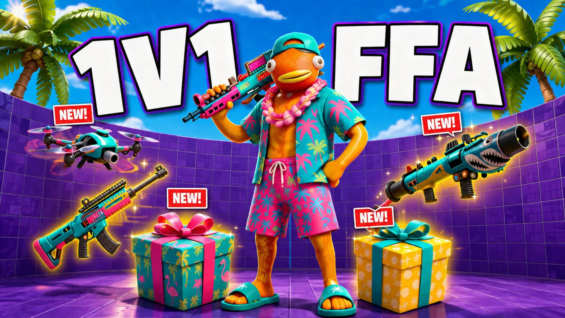 🔫 BEST 1V1 PVP – EVERY GUN & FFA 🎯 — Fortnite Creative map