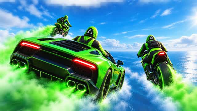 ROAD BATTLE - CARS RAMP — Fortnite Creative map cover art
