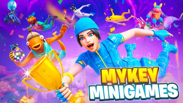 Mykeys Minigame Island🏝️ - 100 Players! — Fortnite Creative map cover art