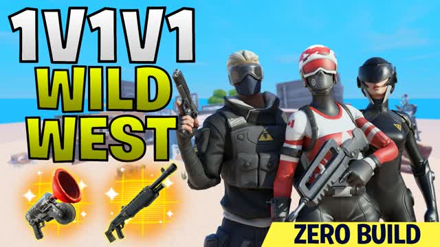 🤠 1V1V1 WILD WEST 🔫 | 🚫 ZERO BUILD — Fortnite Creative map cover art