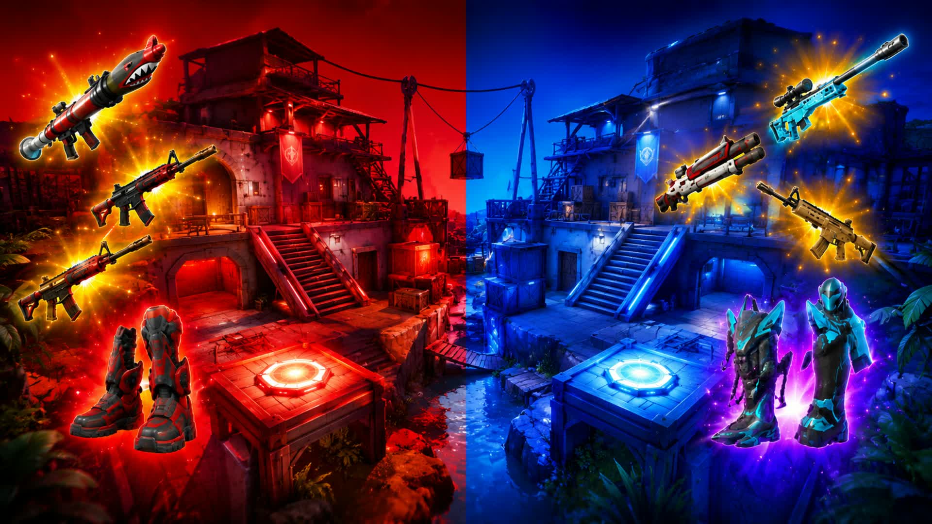 RED VS BLUE RVB🔴🔵 MEGA — Fortnite Creative map