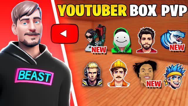❤️YOUTUBER BOX FIGHT📦 — Fortnite Creative map cover art