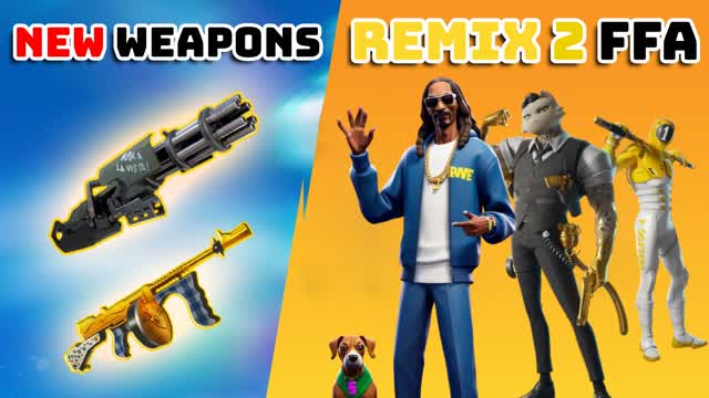 REMIX 2 WEAPONS - FREE FOR ALL — Fortnite Creative map cover art