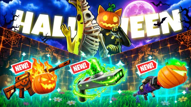 🎃HALLOWEEN 1V1 FFA ALL GUN & CAR ARENA — Fortnite Creative map
