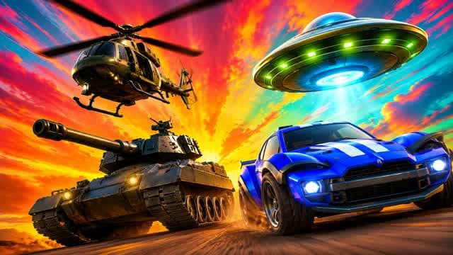 CARS - TANKS - UFO - HELI — Fortnite Creative map