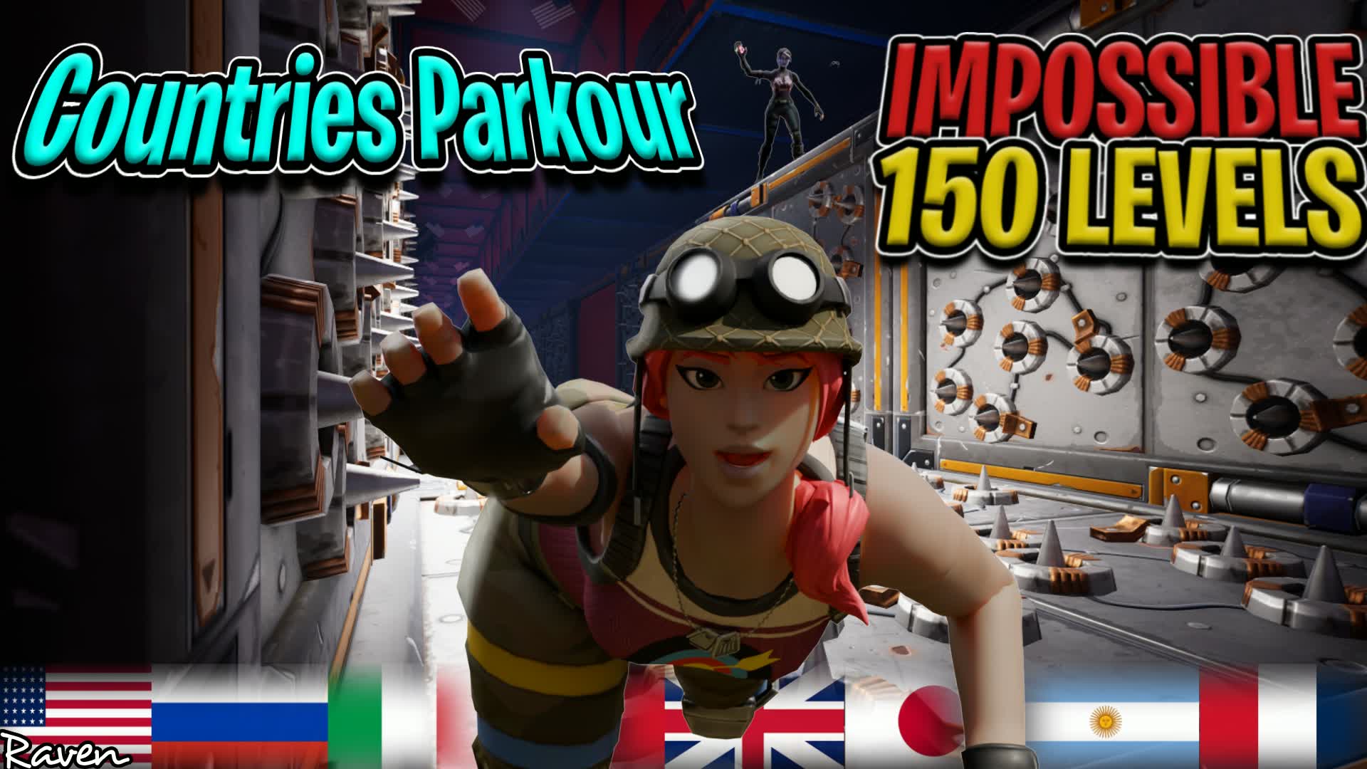 Raven 150 Level Country Parkour DeathRun — Fortnite Creative map
