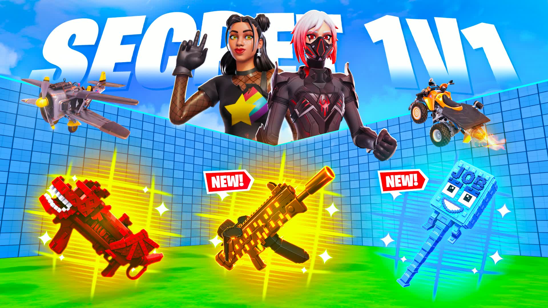 SECRET 1V1 FFA - ALL GUNS & RIDES — Fortnite Creative map