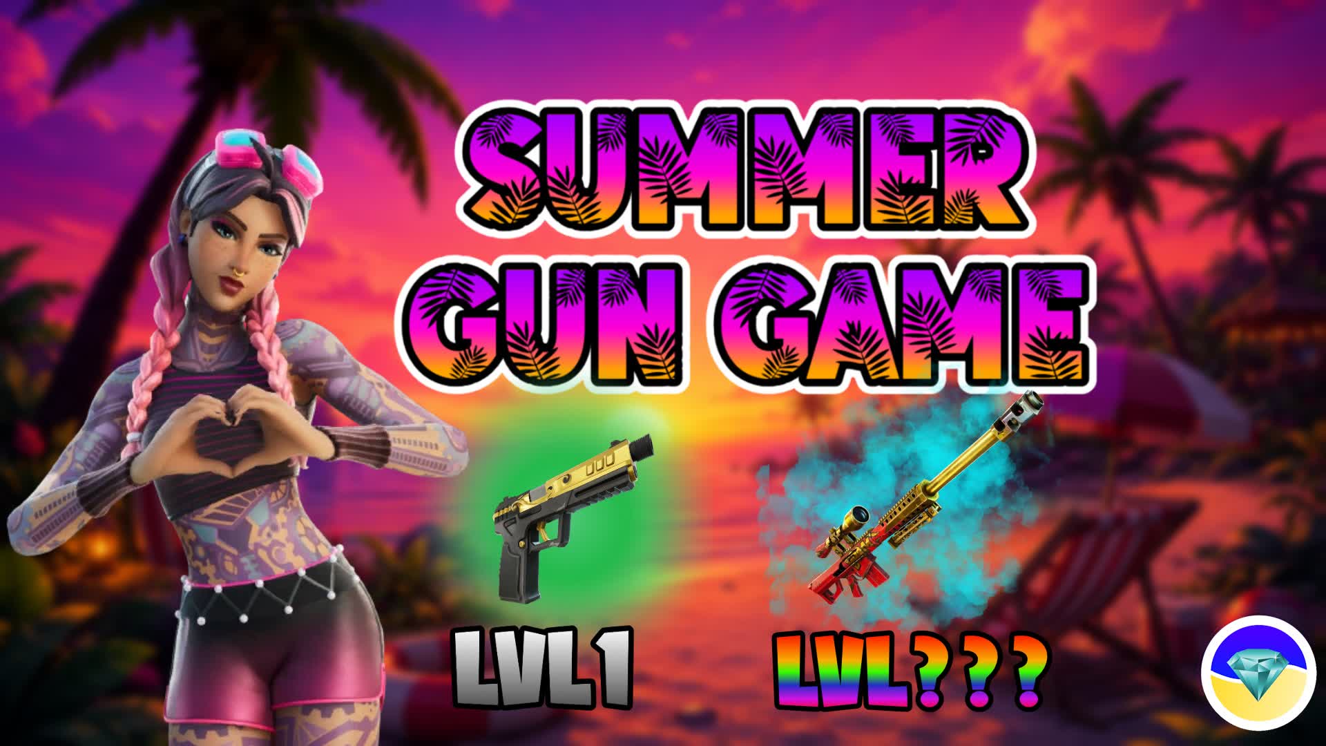 🏝️Summertime Gun Game☀️ — Fortnite Creative map