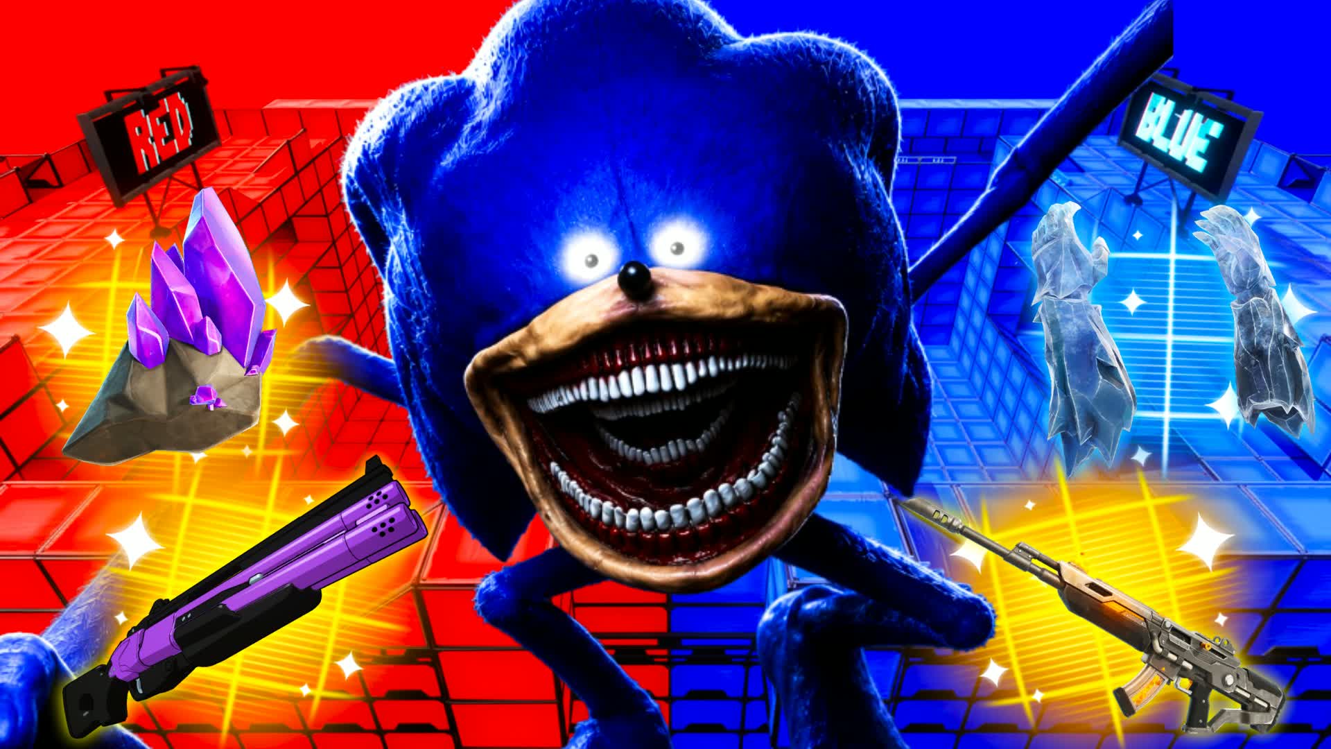 RED VSS BLUE STAR WARS  SONIC BOSSFIGHT — Fortnite Creative map