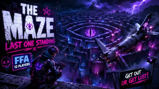 THE MAZE: Last One Standing (FFA) — Fortnite Creative map cover art