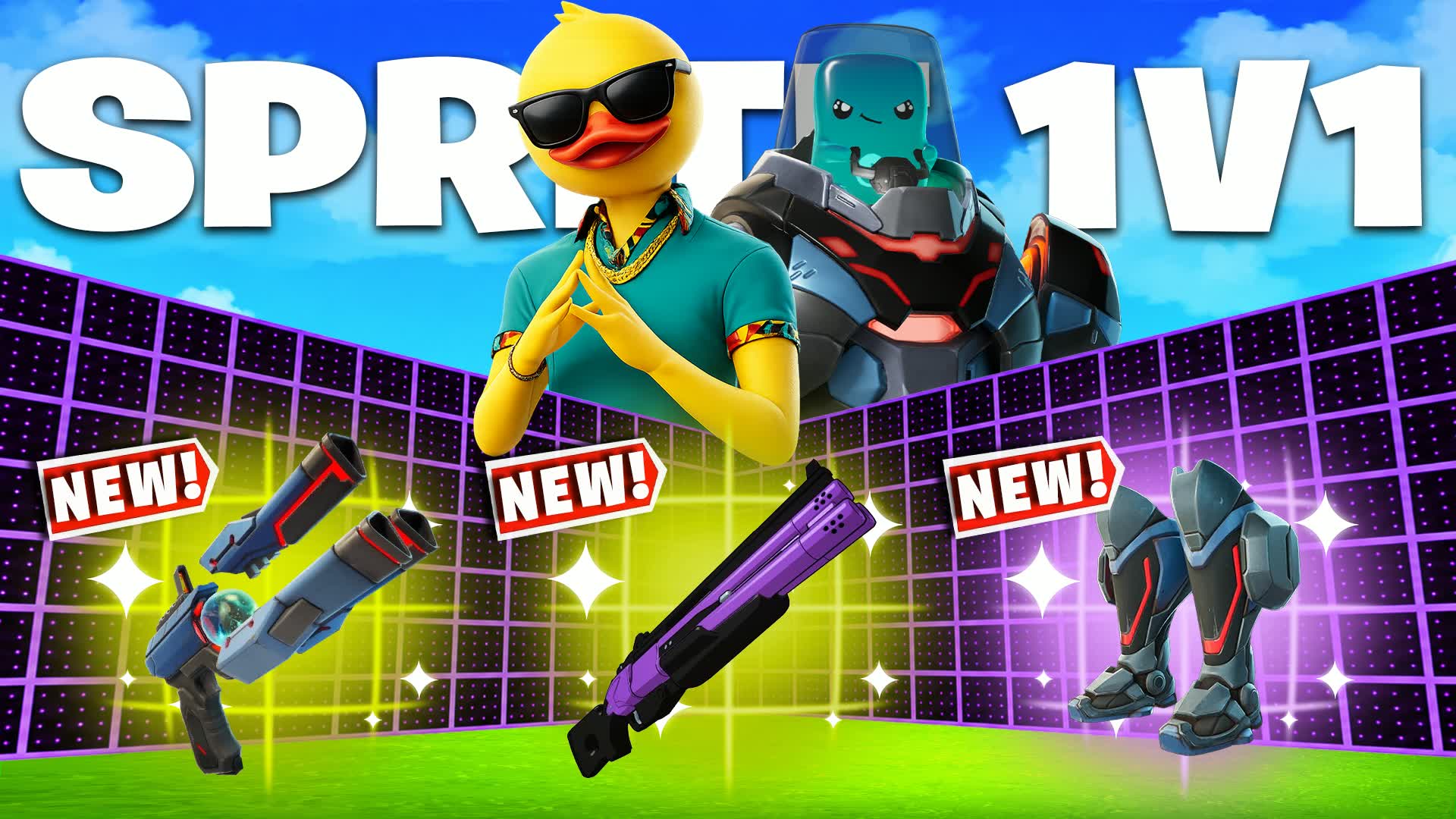 SPRITE 1V1 ALL GUNS & VEHICLES — Fortnite Creative map