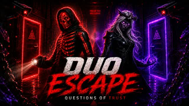 DUO ESCAPE — QUESTIONS OF TRUST — Fortnite Creative map cover art