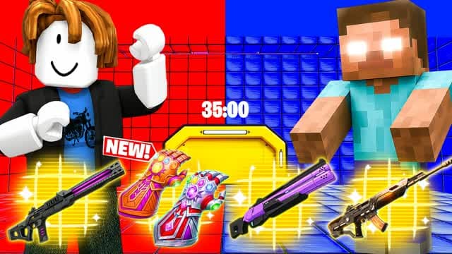 RED VS BLUE 🔴🔵 SURVIVAL BOSS FIGHT — Fortnite Creative map