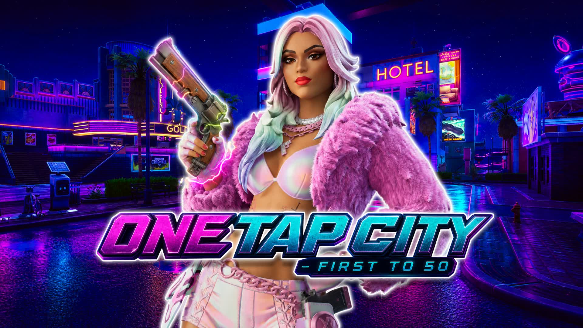ONE TAP CITY FIRST TO 50 ONE SHOT FFA — Fortnite Creative map