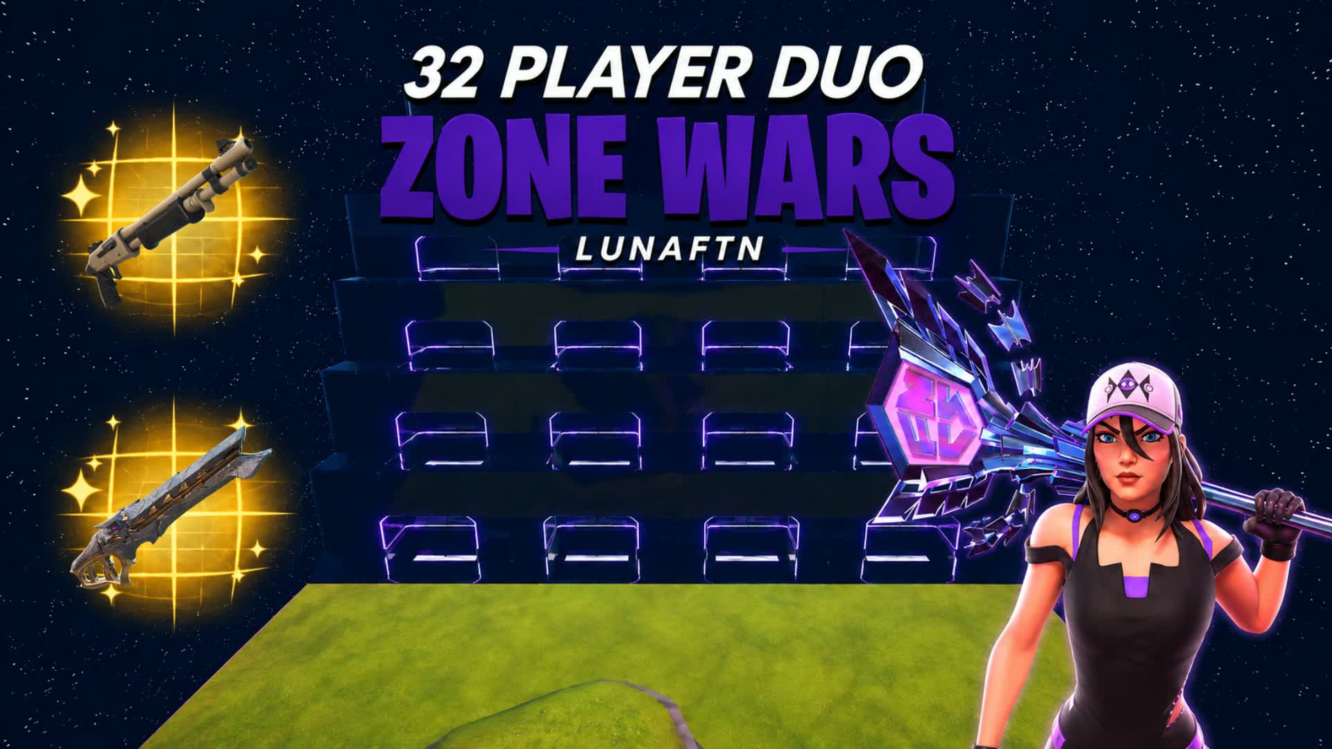 32 Player Duo Zone Wars - Lunaftn — Fortnite Creative map