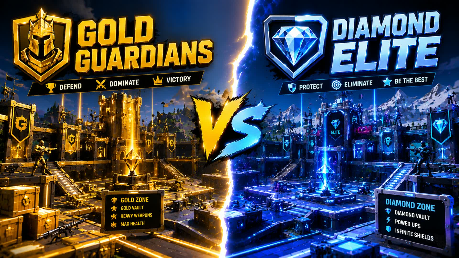 🏆 GOLD GUARDIANS VS DIAMOND ELITE 💎 — Fortnite Creative map