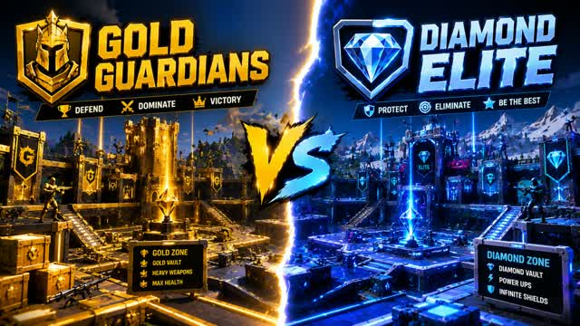 🏆 GOLD GUARDIANS VS DIAMOND ELITE 💎 — Fortnite Creative map cover art