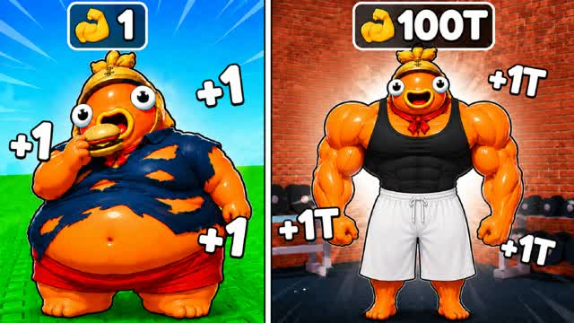 +1 Muscle Per Click Evolution — Fortnite Creative map