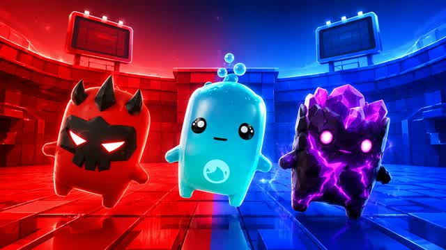 RED VS BLUE NEON WAR 🔴🔵 — Fortnite Creative map cover art