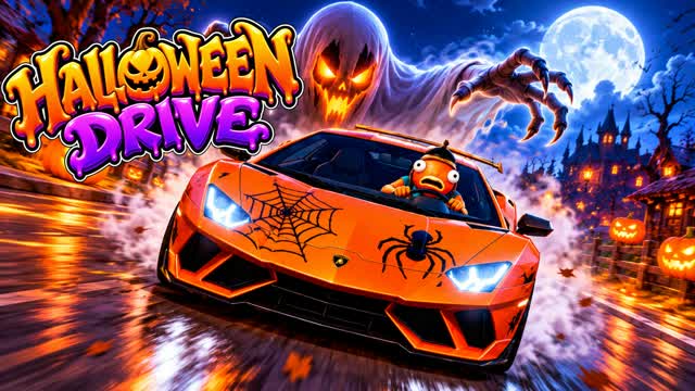 SPOOKY HALLOWEEN HORROR DRIVE VEHICLE — Fortnite Creative map cover art