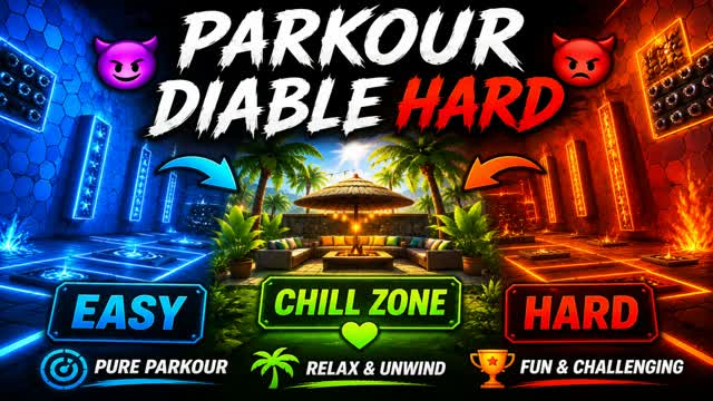 😈 PARKOUR DIABLE HARD 😡 | N'ENTRE PAS — Fortnite Creative map cover art