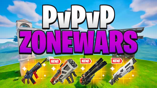 PvPvP Zone Wars 🏆 — Fortnite Creative map cover art