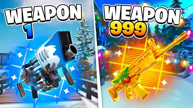 ❄️ WINTER GUN GAME 🎯 ONE SHOT CRAZY 🔫 — Fortnite Creative map cover art