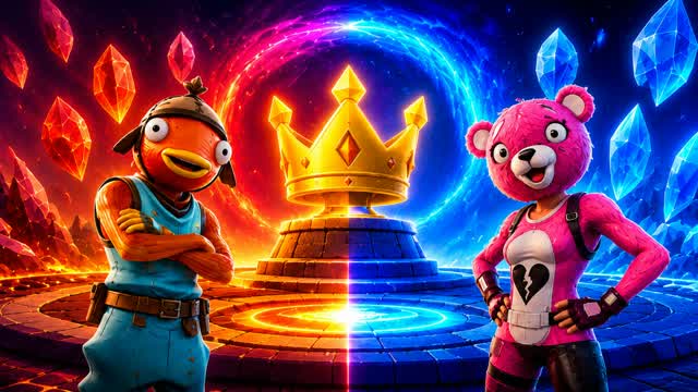 🔥 Red vs Blue 🦸 Super Team Race — Fortnite Creative map