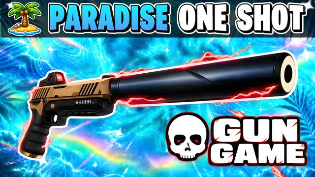 🌴 PARADISE ONE SHOT GUN GAME — Fortnite Creative map cover art