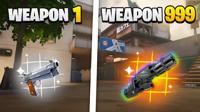WARZONE GUN GAME - ONE SHOT — Fortnite Creative map cover art