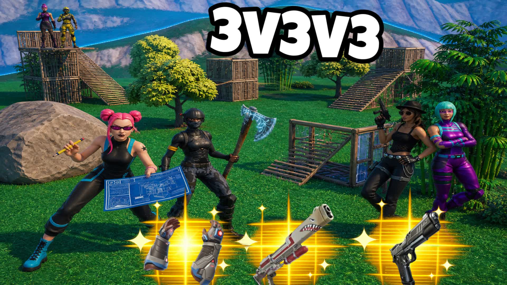REALISTIC 3V3V3 ZONE WARS — Fortnite Creative map