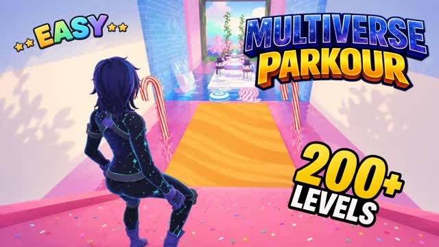 🌌MULTIVERSE PARKOUR 200+🌌(DEATHRUN) — Fortnite Creative map cover art