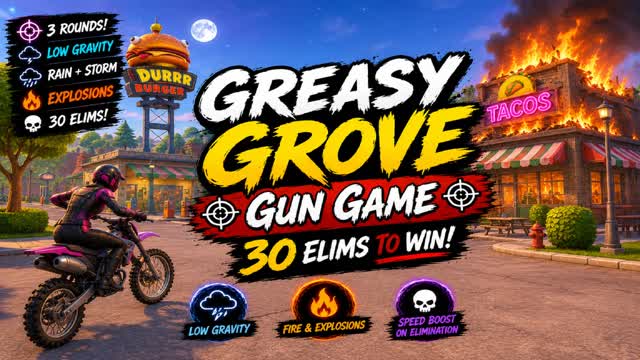 Greasy Grove Gun Game — Fortnite Creative map