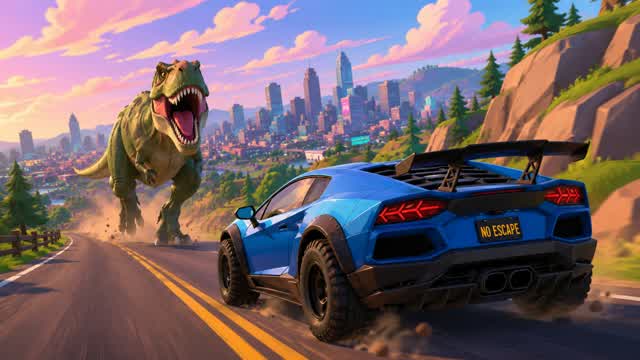 TMNT Dinosaur Drive 🚗 — Fortnite Creative map cover art